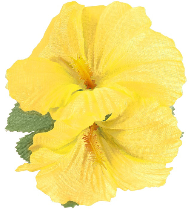 2 Yellow Hibiscus Flowers Hair Clip
