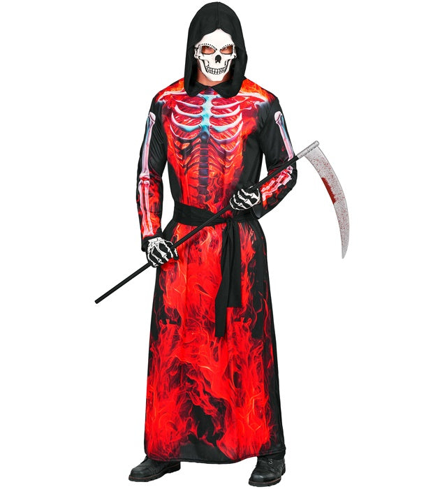 Burning Grim Reaper  Hooded Robe, Mask, Belt 