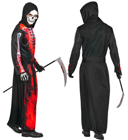 Burning Grim Reaper  Hooded Robe, Mask, Belt 