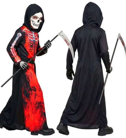 Burning Grim Reaper  Hooded Robe, Mask, Belt 