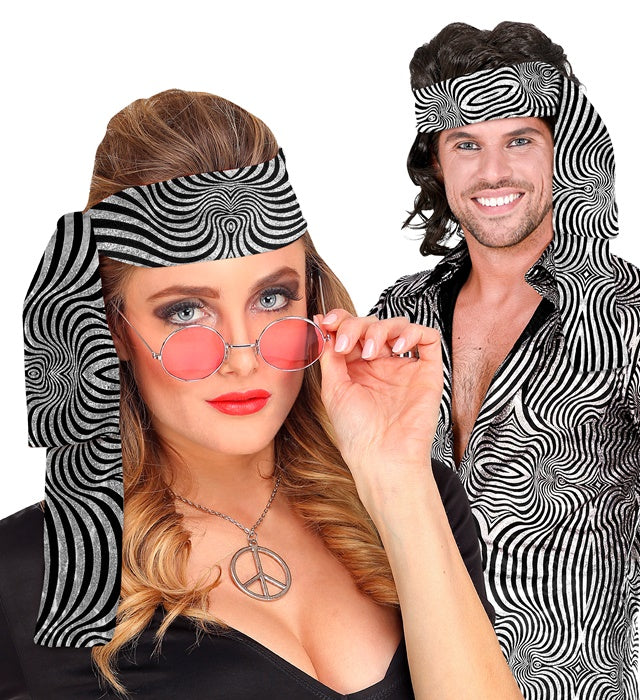 The 70S Disco Style - Silver Waves  Headband 