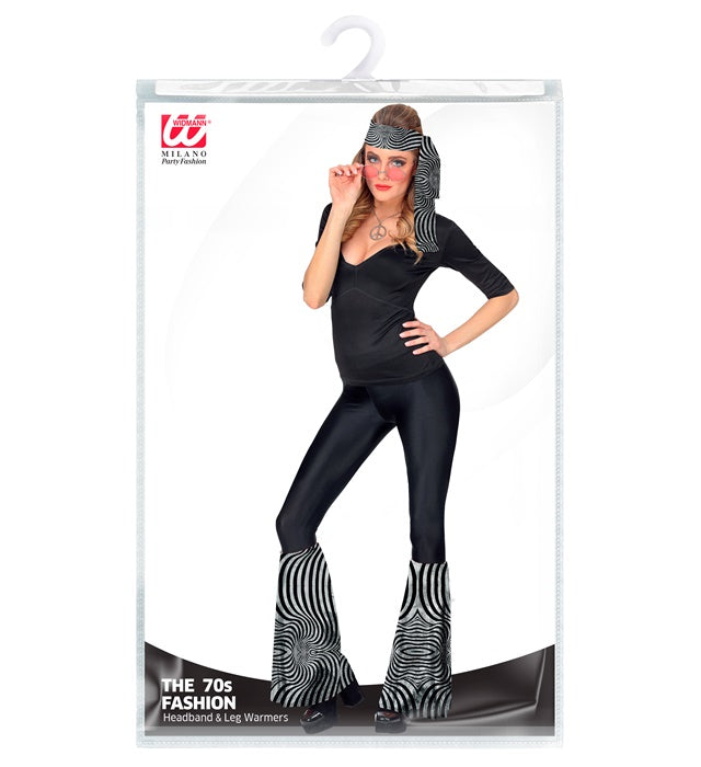 The 70S Disco Style - Silver Waves  Headband &amp; Leg Warmers 