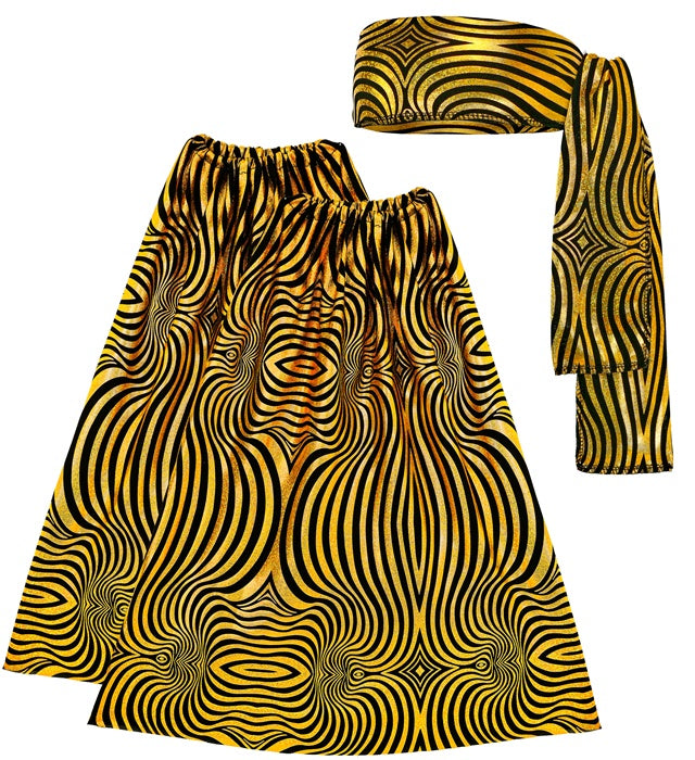 The 70S Disco Style - Golden Waves  Headband & Leg Warmers 