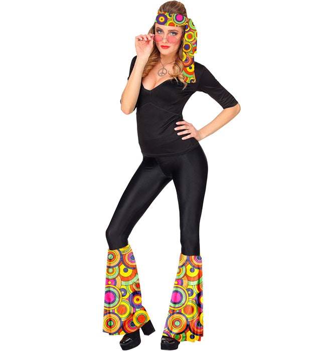 The 70S Groovy Style - Yellow Circles  Headband &amp; Leg Warmers 