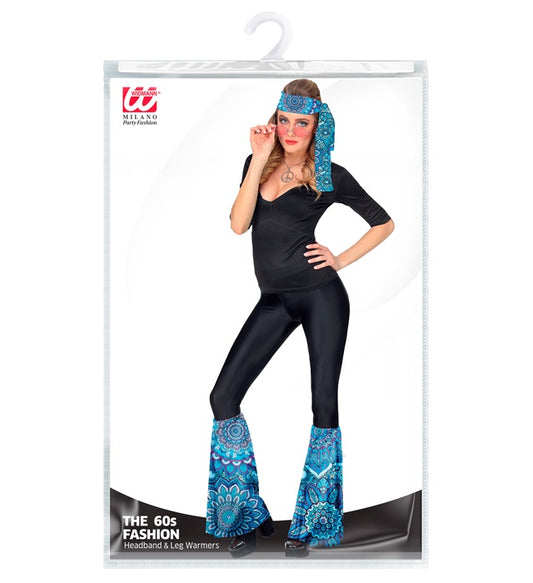 The 60S Fashion - Blue Mandala  Headband & Leg Warmers 