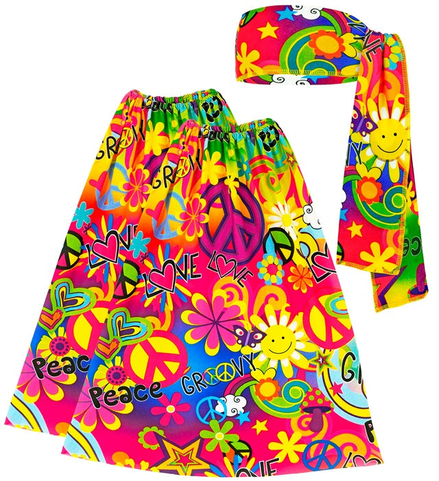 The 60S Fashion - Peace & Love  Headband & Leg Warmers 