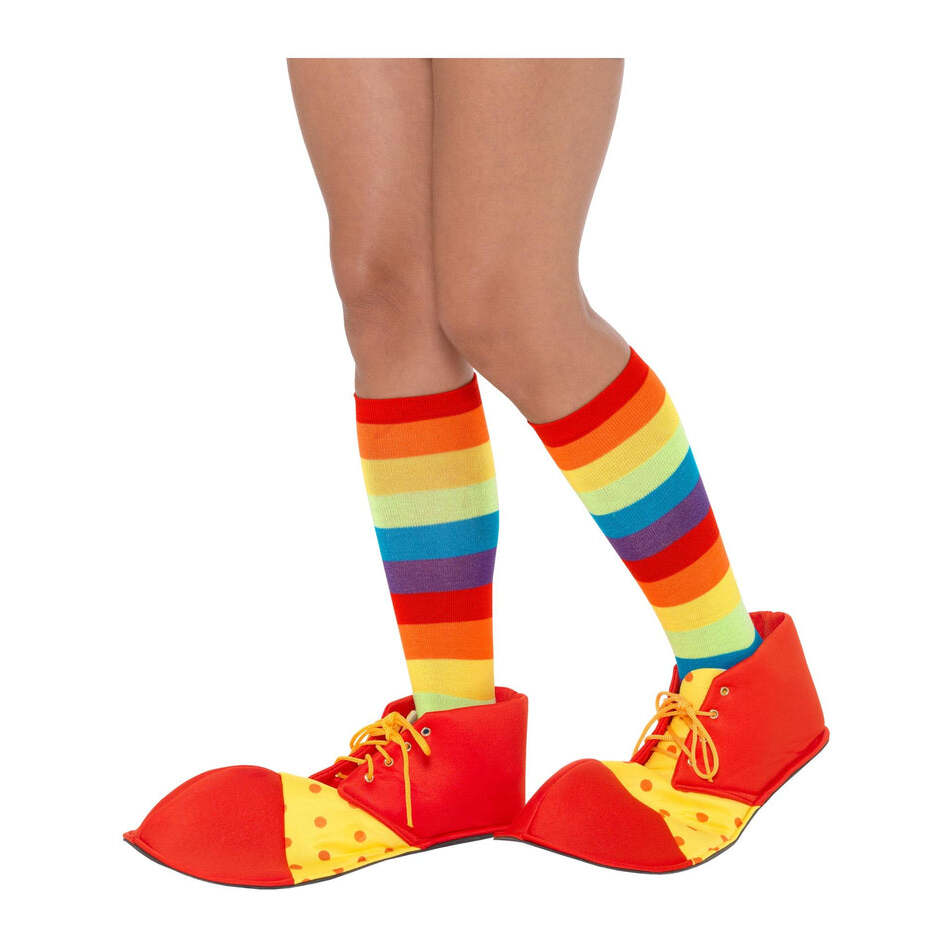 Spotty Clown Red and Yellow Shoe Covers Adult Circus Costume Accessory 1