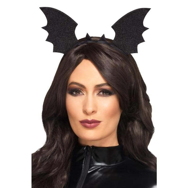 Bat Wings Headband Adult Black Costume Accessory 1