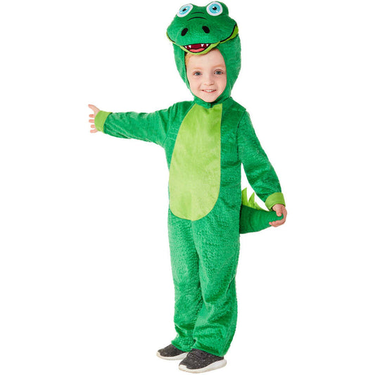 Crocodile Costume Toddler Green Hooded Jumpsuit 1