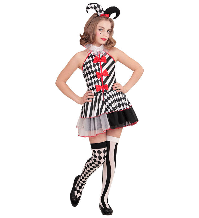 Harlequin  Dress, Mini Hat 
