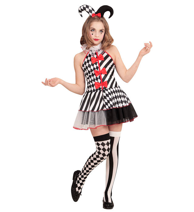 Harlequin  Dress, Mini Hat 