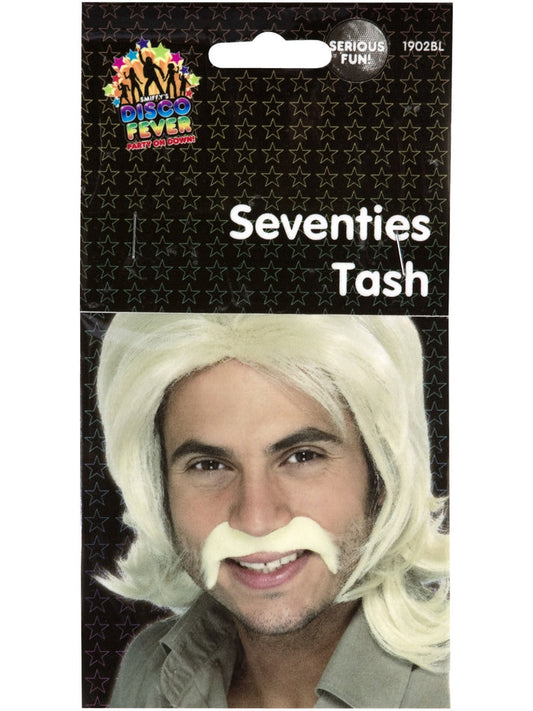 Seventies Tash Blonde Self Adhesive Adult Disco Costume Accessory 2