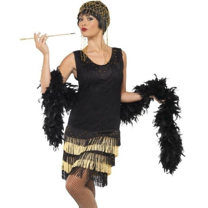 1920s Fringed Flapper Costume Adult Black_1