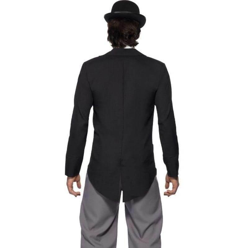 1920s Star Costume Charlie Chaplin Black Grey Trousers Jacket Mock Waistcoat Tie 3