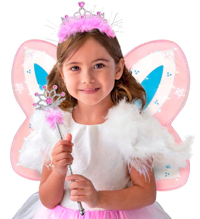 Jewelled Tiara & Wand With Marabou