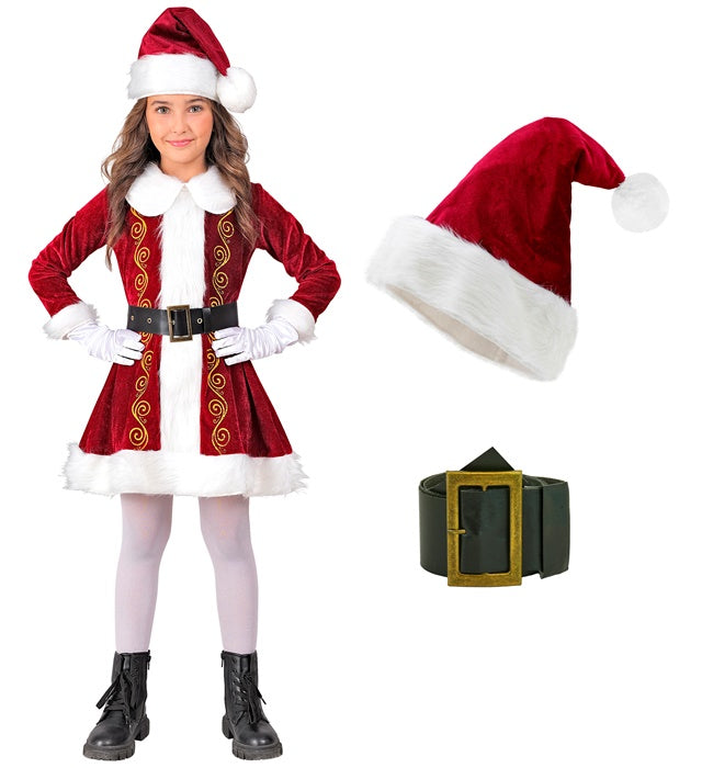 Mrs. Claus  Dress, Belt, Hat 