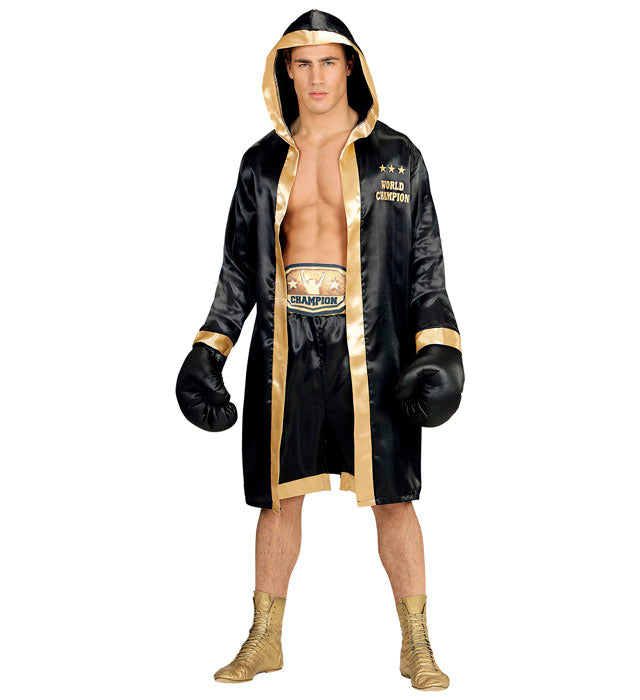World Boxing Champion  Hooded Robe, Shorts, Belt, Boxing Gloves 