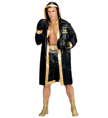 World Boxing Champion  Hooded Robe, Shorts, Belt, Boxing Gloves 