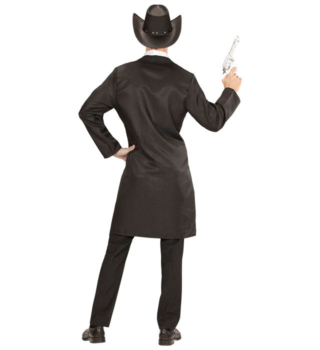 Sheriff  Long Coat, Vest, Fake Shirt, String Tie 