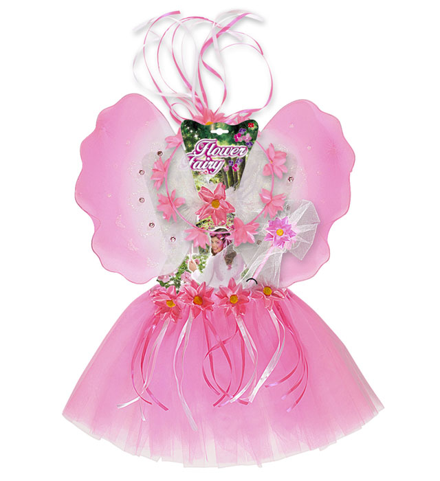 Flower Fairy Dress-Up Set  Tutu, Wings, Headpiece, Wand 