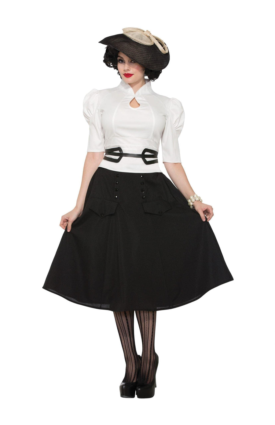 1940s White Blouse Adult Costume Female Uk Size 10 14_1