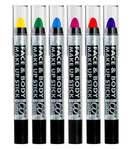 Make-Up Pencil - 3,5 Ml - 6 Colors Ass.: Orange, Yellow, Green, Blue, Purple, Pink