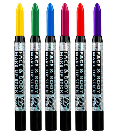 Make-Up Pencil - 3,5 Ml - 6 Colors Ass.: Orange, Yellow, Green, Blue, Purple, Pink