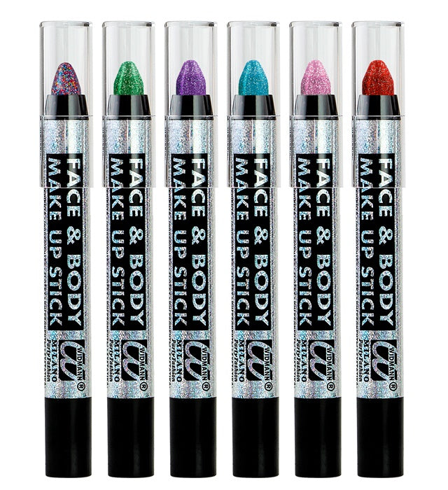 Shimmering Makeup Pencils - Color Assorted - 3,5 Ml -  Red, Blue, Green, Purple, Pink, Multicolor 