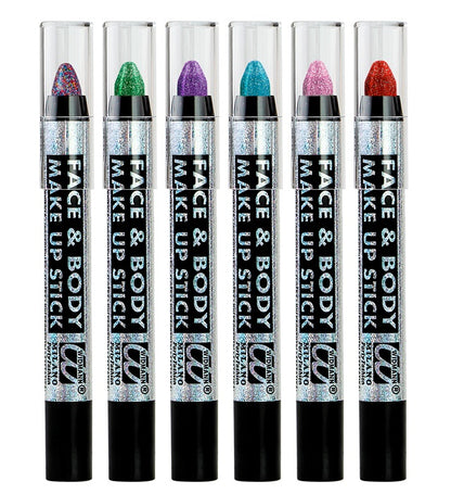 Shimmering Makeup Pencils - Color Assorted - 3,5 Ml -  Red, Blue, Green, Purple, Pink, Multicolor 