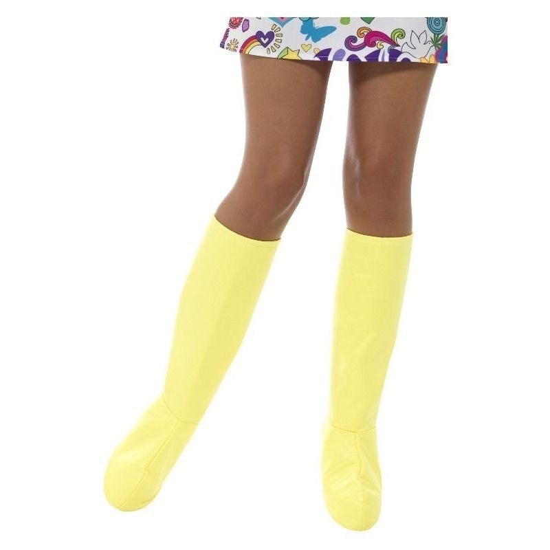 1960s GoGo Boot Covers Adult Yellow Costume Accessory 2