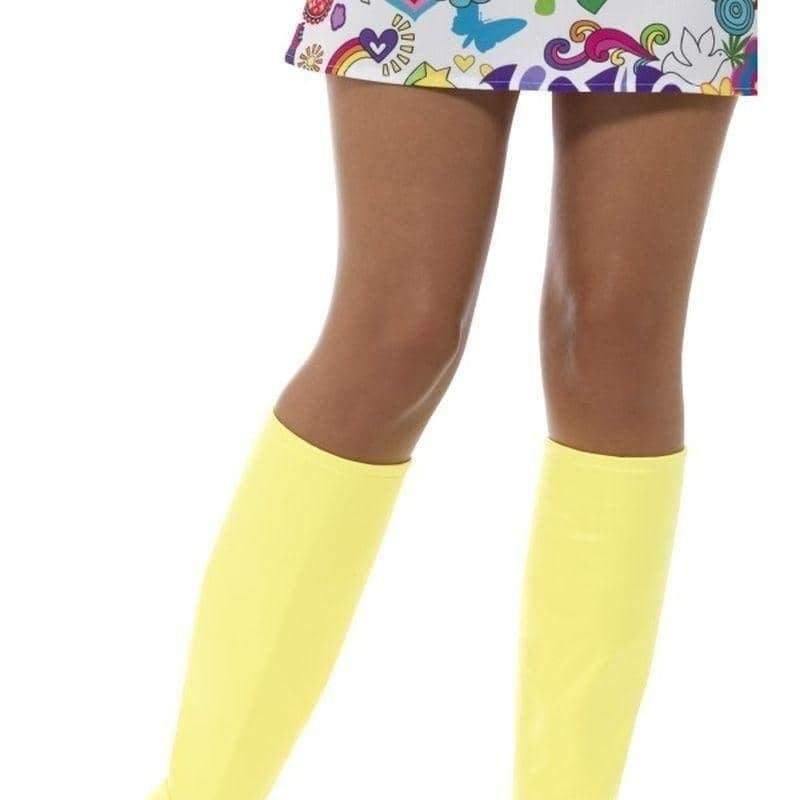 1960s GoGo Boot Covers Adult Yellow Costume Accessory 1