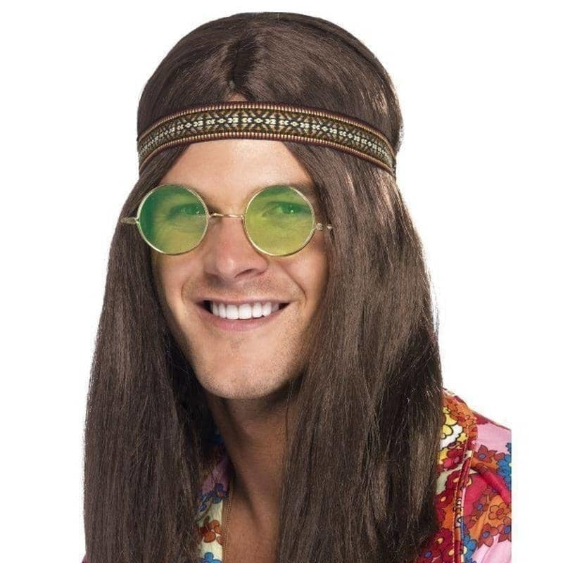 1960's Hippie Kit Adult Brown Long Wig_1