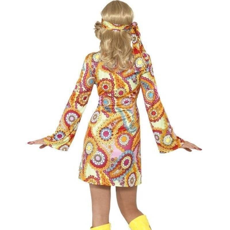 1960s Hippy Costume Adult Multi Coloured Dress Heaband_2