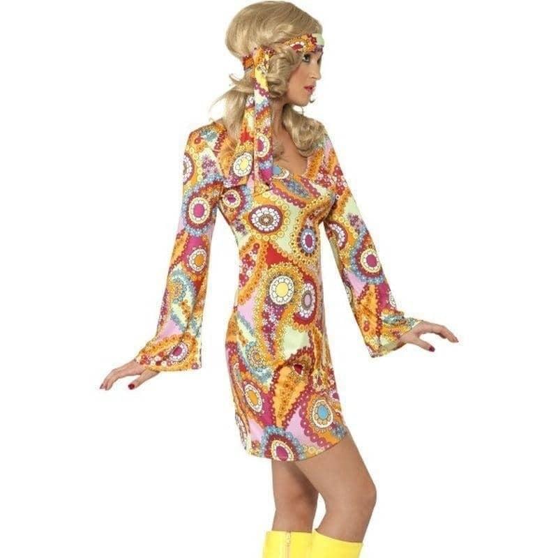 1960s Hippy Costume Adult Multi Coloured Dress Heaband_3