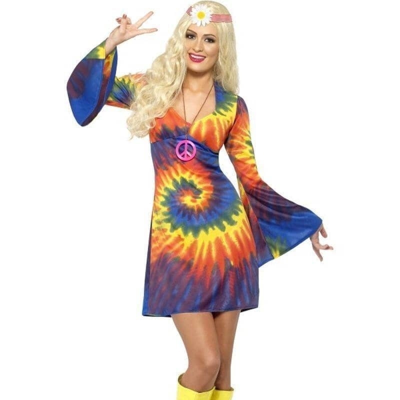 1960s Tie Dye Costume Adult Rainbow_1