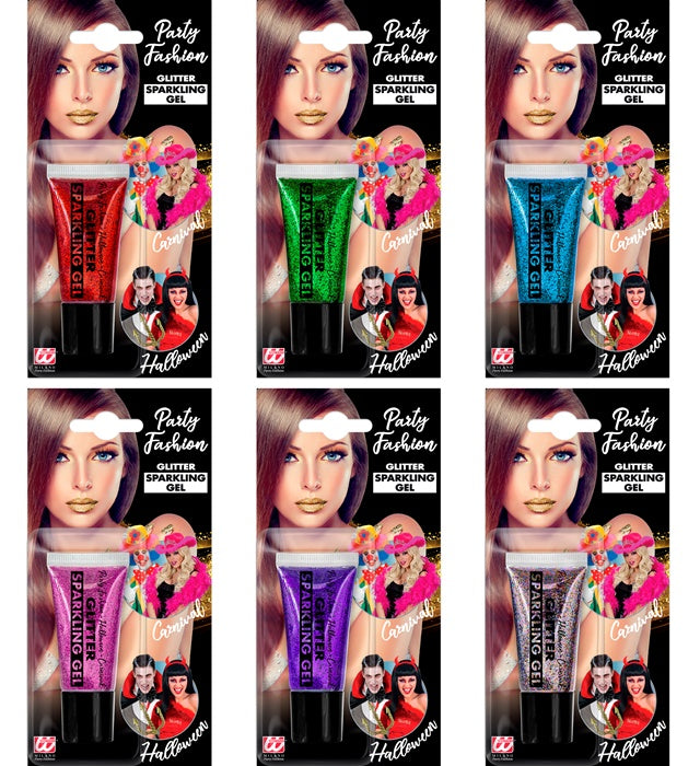 Shimmering Gel In Dispenser Tube - Assorted - 25 Ml  4 Each Of Red, Blue, Green, Purple, Pink, Multicolor 