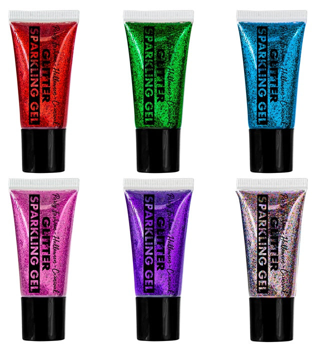Shimmering Gel In Dispenser Tube - Assorted - 25 Ml  4 Each Of Red, Blue, Green, Purple, Pink, Multicolor 