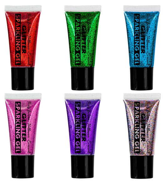 Shimmering Gel In Dispenser Tube - Assorted - 25 Ml  4 Each Of Red, Blue, Green, Purple, Pink, Multicolor 