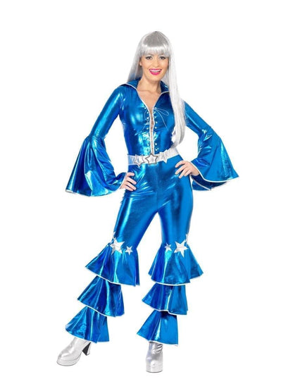 1970s Dancing Dream ABBA Costume Adult Blue Jumpsuit 2