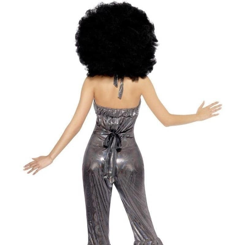 1970s Disco Diva Costume Adult Silver Jumpsuit 2