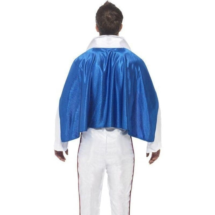 1970s Evel Knievel Daredevil Costume Adult White Blue Jumpsuit_4