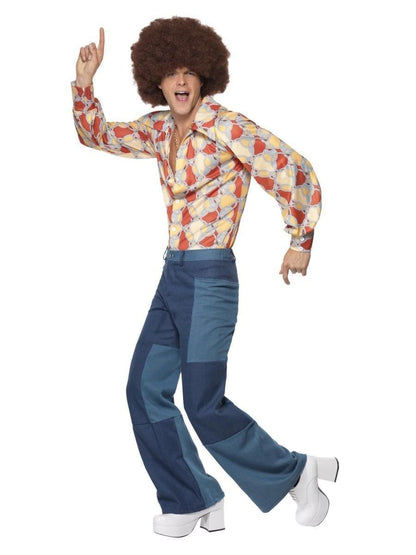 1970s Retro Mens Disco Costume Trousers Shirt 3