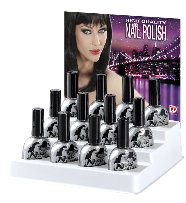 Silver Nail Polishes Display Box-7 Ml