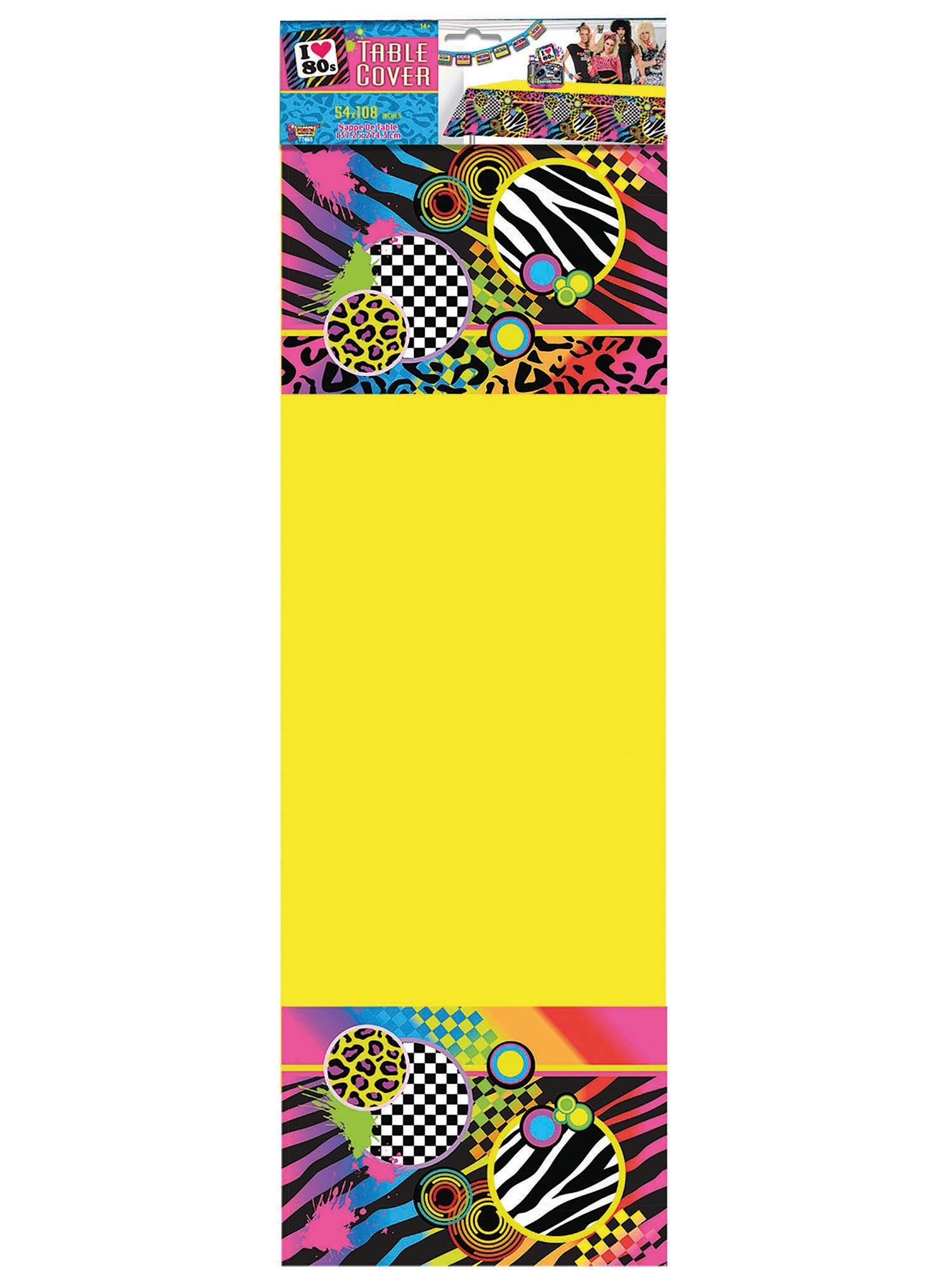 1980s Party Table Cloth Retro Rave Birthday Party Decoration 2