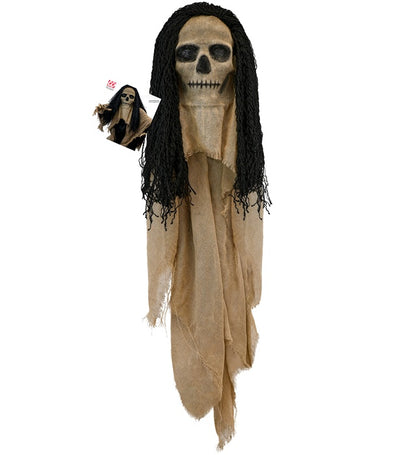 Mask With Cape Skull With Hair