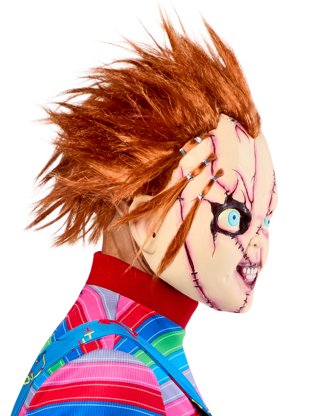 Bride of Chucky Movie Chucky Stitched Up 3/4 Vinyl Costume Mask for Adults