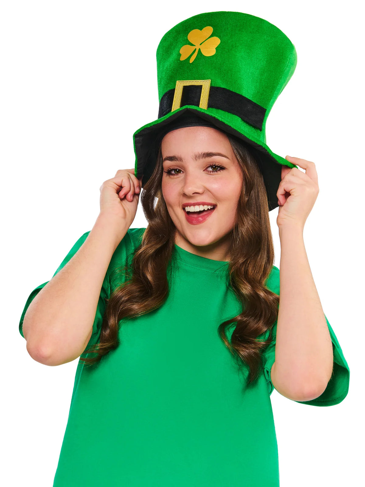 St Patricks Day Hat Green with Clover 4