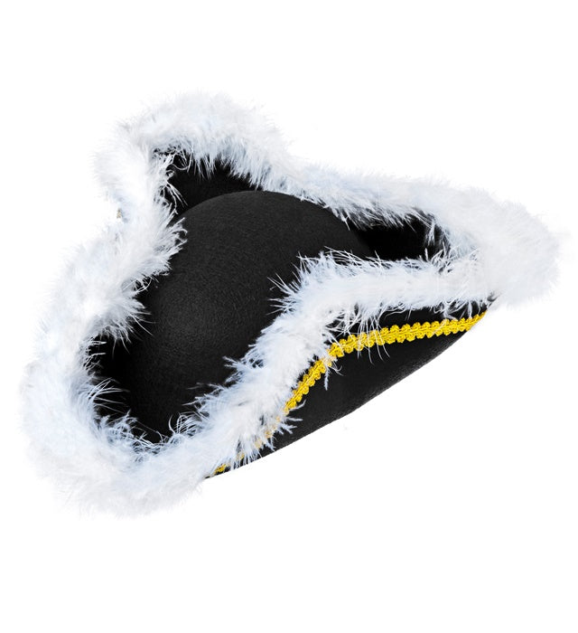 Tricorn With Marabou Trim Felt