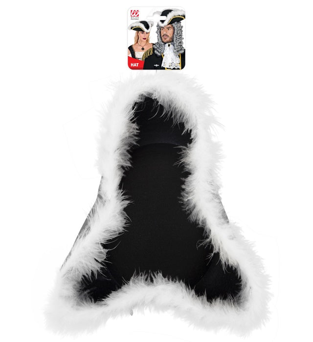 Tricorn With Marabou Trim Felt
