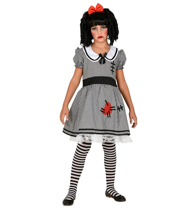 Doll  Dress With Crinoline Underskirt, Hair Bow 